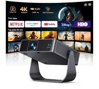 Mini Vidéoprojecteur 4K【APPS Officielles/Live TV/Rotation 330°】 Auto Focus/Keystone Projecteur Vidéo Portable 1080P, HDR10, Courte Focale Mini Rétroprojecteur 4K WiFi6 Bluetooth Home Cinéma/Extérieur