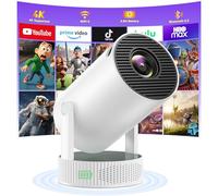 Mini Videoprojecteur 4K avec Batterie Rechargeable Intégrée, Upgraded 1080P HD Projecteur Video Portable Support Android 11 WiFi6 BT5.4, Videoprojecteur Auto Keystone pour HDMI/TV Stick/Ordinateur