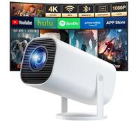 Mini Vidéoprojecteur 4K Full HD 1080p, Projecteur Video avec WiFi 6 et Bluetooth 5.4, Retroprojecteur avec Correction Trapézoïdale Automatique, Rotation à 180, Compatible Laptop/HDMI/TV Stick