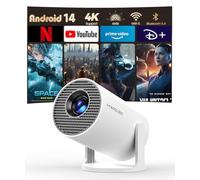 Mini Videoprojecteur 4K Supportée, Mini Projecteur 5G WiFi 6 BT 5.4 720P Full HD Native, Videoprojecteur Portable Correction Trapézoïdale Horizontale Automatique Rotatif à 180°