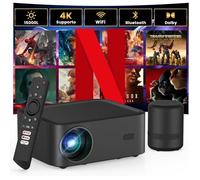 Mini vidéoprojecteur 4K - SUTEO - Netflix certifié - Dolby Audio - 15000 lumens - 1080P Full HD - WiFi et Bluetooth 5.3