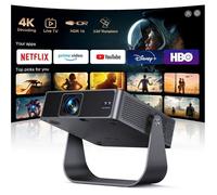 Mini vidéoprojecteur 4K Wifi 6 BT 5.4, apps intégrées, auto focus keystone, rotation 330°, HDR10,courte focale,home cinéma portable