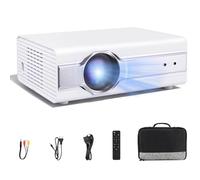 Mini vidéoprojecteur [Auto Keystone] 1080P Projecteur Portable avec WiFi 6 et Bluetooth bidirectionnel, 25000L Projecteur pour Home Cinéma, avec Haut-parleur, Compatible avec Smartphone, HDMI, USB, AV