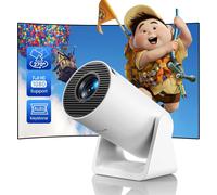 Mini Vidéoprojecteur ¿Correction Automatique Du Trapèze¿Vidéoprojecteur Wifi Bluetooth Petit Support 1080P Rotatif À 270° Projection Courte Distance Home Cinéma Extérieur Pour