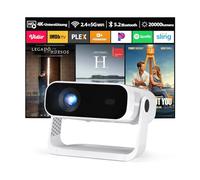 Mini vidéoprojecteur intelligent 2026 avec application intégrée, Android 14, Full HD 1080p, prend en charge le décodage 4K, 20 000 lumens, correction automatique du trapèze, WiFi6 & BT5.2