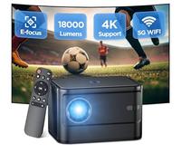 Mini vidéoprojecteur, 【Mise au point électrique】 Projecteur portable 4K, 500ANSI Full HD 1080P WiFi Bluetooth, correction trapézoïdale, projecteur, téléphone portable, home cinéma pour téléphone