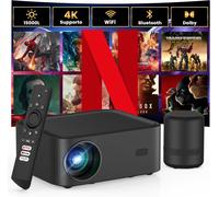 Mini Videoprojecteur¿Netflix Certifié & Dolby¿ Avec Haut-Parleur Bt,15000L Retroprojecteur 4K Wifi Bluetooth,Mini Projecteur 1080P Full Hd Compatible Youtube/Prime Video/Smartphones/Ps5