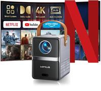 Mini Vidéoprojecteur【Netflix Certifié/Dolby】 Projecteur 4K Portable Auto Keystone 26000LM, Courte Focal Vidéoprojecteur WiFi Bluetooth FHD 1080P, RétroProjecteur WiFi6 Zoom 50% Home Cinéma/Extérieur