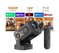 Mini Videoprojecteur Portable,1080P Full HD 4K Supporté Auto Focus Keystone,12000 Lmuens Android 11,WiFi Bluetooth5.4 - Noir