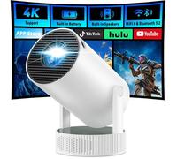 Mini vidéoprojecteur portable - TRAHOO - Batterie intégrée - Compatible 4K - Rotation 220° - WiFi 6 double bande