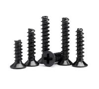 Mini vis autotaraudeuse à tête fraisée en acier au carbone noir, 50 à 500 pièces, M1 M1.2 M2 M2.3 M2.6 M3 M4(6mm,M2.0 (100pcs))