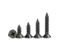 Mini vis autotaraudeuses M3 M3.5 M4 M5 en acier au carbone noir, croix Phillips à tête fraisée plate, 100 pièces, M3