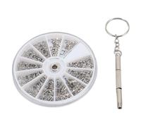 Mini Vis et écrou Kit de réparation électronique en acier inoxydable avec mini tournevis à trois voies pour les lunettes de soleil en verre de montre Caméra PC 600pcs