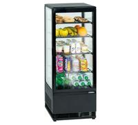 Mini Vitrine Réfrigérée Positive 58 L ou 98 L Noire - Casselin - l425- L1- P380- h805-