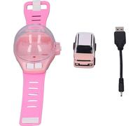 Mini voiture de contrôle à distance Horloge Jouet détachable USB -course de charge pour garçons et filles Cadeau d'anniversaire Rose