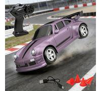 Mini voiture de course RC Drift 1:64, 2,4 G 4WD, avec lumière et barrière, haute vitesse pour adultes, cadeaux pour adultes, favorise la créativité et les compétences pratiques (B)