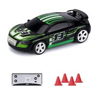 Mini voiture de course télécommandée RC 2.4G 1/58 avec lumière, 2 modes de contrôle APP, rechargeable, multijoueur, véhicule Cola, boîte