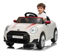 MINI Voiture Électrique Enfants-Batterie 12V,Télécommande 2,4GHz sans Fil, Ceinture de Sécurité, Musique,3-5 km/h,3-6 Ans,Blanc