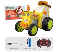 Mini Voiture Électrique Rc Avec Lumière Led,Jouets De Voiture De Saut D'élan,Balançoire,Cascade,Phtalcar,Musique,Bascule,Culbutage,Drôle - Type Yellow
