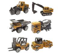 Mini Voiture En Alliage Moulé Sous Pression, 6 Pièces, Modèle 1:64, Jouets, Véhicules, Transporteur, Camion, Ingénierie, Voiture, Jouets Pour Enfants Garçons