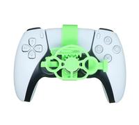 Mini-volant pour PS5 et pour PS5 slim Manette de jeu de course Volant imprimé en 3D Auxiliaire de remplacement Poids Léger Accessoires pour volant de course à poignée (Green)
