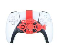 Mini-volant pour PS5 et pour PS5 slim Manette de jeu de course Volant imprimé en 3D Auxiliaire de remplacement Poids Léger Accessoires pour volant de course à poignée (Red)