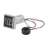 Mini-voltmètre numérique à double affichage LED 22 mm, ampèremètre, testeur de tension AC 60-500 V, for intérieur et extérieur(White)