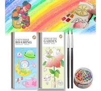 Mini Watercolor Paint Pad, Mini Paint Pad for adult, Mini Paint Pad, with Paint and Brushes, Tearable Dotted Line, Suitable for DIY Creation, for Painting Enthusiast, 12 Page (2PCS-A set)