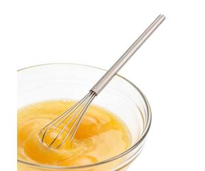 Mini whisky, mini fil de cuisson, 25,4 x 2,5 cm, batteur avec construction fine, mélangeur de sauce en métal en acier inoxydable, poignée ergonomique avec style argenté, outil de cuisson pour