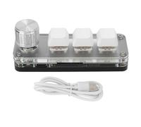 Mini White Mechanical Gaming Keyboard 3 Keys One-Handed Programmable for Office Games Music Industrial Control