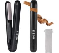 Mini Wireless Hair Straightener with LCD Display,Safety Lock and Adjustable Temperature 140°C-200°C,Quick Heating in 30s,USB Type-C Rechargeable,Ideal for Short Hair and Travel