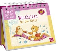 Mini-Wochenkalender 2027: Weisheiten der Om-Katze: Tischkalender zum Aufstellen mit Wochenansicht und fröhlichen Zitaten und süßen Illustrationen der Om-Katze