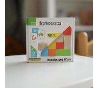 Mini wooden block for kids ages 3 and up,helps improve logical coordination,understanding of color and shape.9 piece wooden toy is nice to touch