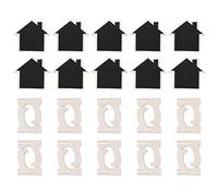 Mini Wooden Display Blackboards 10Pcs Set | Handcrafted MDF & Pine Wood Message Boards | Desktop Decor for Weddings/Parties/Home | Reusable Chalkboard Signs with Stands