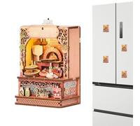 Mini Wooden House Model Kit - 3D Magnetic Puzzle, Fridge Decor