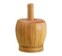 Mini Wooden Mortar and Pestle, Manual Garlic Grinder, Handheld Seasoning Crusher Tool, 10x10cm, Natural Wood Finish, for Sesame Dried Fruits Walnuts Pills Meal Prep Cooking Use Preparation
