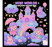 Mini Worlds Black Paper Coloring Book: Magical Tiny Scenes on Dark Pages