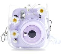 Mini11 Transparent Case for Instax Mini 11/9/8/8+/40 PVC Dry Flower Instant Camera Bag Cover with Adjustable Strap
