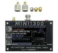 Mini1300 Analyseur d'antenne testeur avec écran LCD de 4,3 pouces, mesure 0,1-1300 MHz HF/VHF/UHF SWR, pour étalonnage SMA, connecteur de type N, alimentation USB et lithium-ion, boîtier en métal