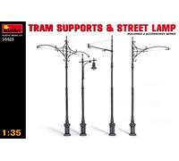 Miniart 1:35 Scale Tram Supports & Street Lamps Plastic Model Kit, Medium