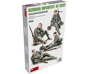MiniArt 35266 Figurines 1:35 Soldats d'infanterie allemands au repos (4) - Réplique fidèle du modélisme, kit en plastique, artisanat, passe-temps, collage, kit de modèle, assemblage, non peint