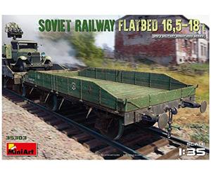 MiniArt 35303 1:35 Sov. Wagon à Plat 16,5-18 to.Réplique fidèle à l'original, modélisme, kit de Construction en Plastique, Bricolage, Loisirs, Collage, kit de modélisme, Assemblage, Non Peint, Gris