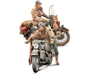 MiniArt 35422 1:35 U.S. Soldats avec moto WLA - Réplique fidèle à l'original, modélisme, kit de construction en plastique, bricolage, loisirs, collage, kit de modélisme, assemblage, non laqué