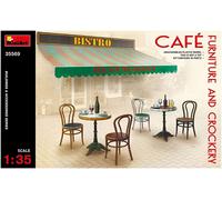 MiniArt 35569 Meuble de café 1:35 avec Vaisselle - Modélisme, kit de Constructio