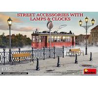 MiniArt – Accessoires de rue – Décor modélisme avec lampadaires et horloges