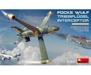 MiniArt 40002 1:35 Focke-Wulf Triebflügel Interceptor - Reproduction fidèle, modèle réduit, kit Plastique, Bricolage, Loisirs créatifs, Collage, kit modèle, à Assembler, Non Peint