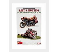 Miniart 53068 Figurines - Rest & Combat Soldat U.S. WLA Moto Militaire - 1