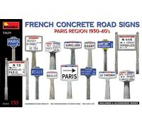 Miniart 550035659 - 1:3 5 de France Concrete Road Signs 1930-40's. Paris Région