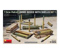 Miniart - 7.5cm Pak40 Ammo Boxes With Shells Set 1maquette Diorama 7.5cm Pak40 Ammo Boxes With Shells Set 1 Miniart 35398 1/35ème Maquette Char Promo Figurine Miniature