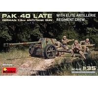 Miniart - Maquette Canon German 7.5cm Anti-Tank Gun Pak 40 Late W/Elite Artillerie Regiment Crew Miniart35409 1:35 - Ref : 14664-Mini Art Multicolore